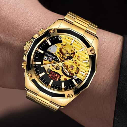 FORSINING Mens Watch Men Luxury Famous Top Brand Automatic Wrist Watch Waterproof Skeleton Mechanical Wristwatches Watch for Men
