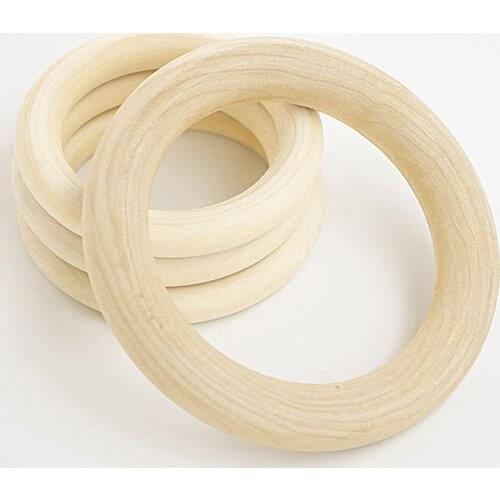 Natural Wood Circle DIY Crafts Embellishment For Craft DIY Wooden Ring Children Kids Teething Wooden Ornaments 11 Size An Pick