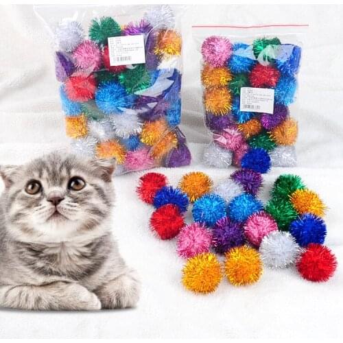20Pcs Cat Toy Crinkle Paper Ball Cat Interactive Sound Shiny Bolls Scratching Playing Toys Pet Colorful Supplies Rustle