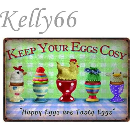[ Kelly66 ] KEEP YOUR EGGS COSY Vintage Metal Poster Home Decor Cake Store Wall Painting 20*30 CM Size y-1033