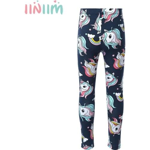 Girls Leggings for Ballet Jazz Dance Clothes Girls Pants Student Casual Wear Cartoon Horse Pattern Trousers Fashion Pencil Pants