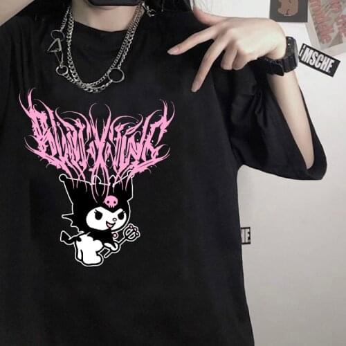 Summer Aesthetic Harajuku Cartoon Cute Funny Print Street Rock T-shirt Harajuku Gothic Shirt