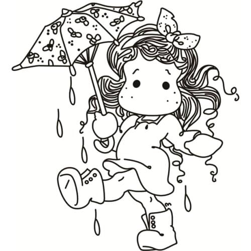 Little girl in the Transparent Clear stamp and cutting dies DIY Silicone Seals Scrapbooking / Card Making/Photo Album Decoration