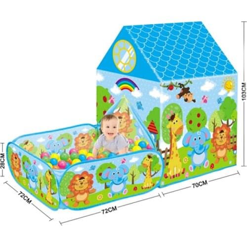 Cartoon 2 in 1 baby playpen tent Joy Zoo Children-in-Tent Marine Ball Poolhouse Living Room Kids' Playhouse Folding Fence