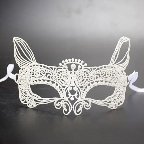 11 Style White Ladies Sexy Lace Masquerade Party Mask for Carnival Mardi Gras Masque Elegant Venetian Masks Halloween Prom Masks