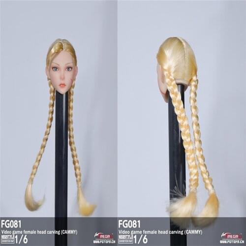 1/6 Scale FG081 Fire Girl Toy Female Video Game Double Twisted Braided Head Carving Fit 12 Inch Movable Body Spot