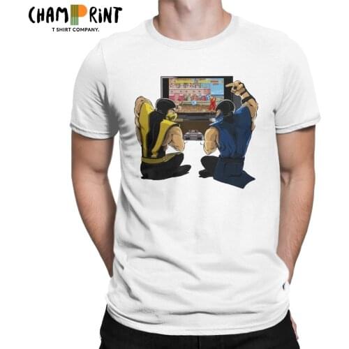 Mortal Kombat Sub Zero VS Scorpion T Shirts Men Funny T-Shirts Mk11 Retro Fighting Arcade Game Tee Shirt Gift Idea Clothing
