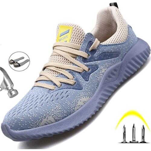 Mens Breathable Safety Shoes Anti-Puncture Steel Toe Cap Indestructible Work Boot Anti-smash Lightweight Comfort Shoes Fashion