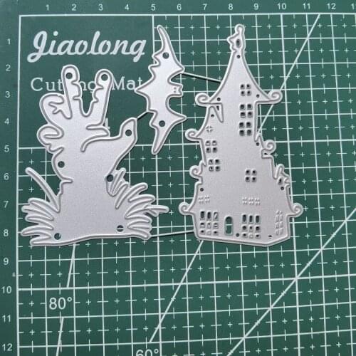 Customizable Halloween Castle House Metal Cutting Dies Die Scrapbooking for Crafts Card