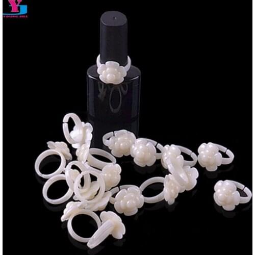 New Arrive 50 pcs False Nail Art Tips Sticks Polish Display Ring Practice Tool Board Nail Palette Tools Rose Flower Ring Design