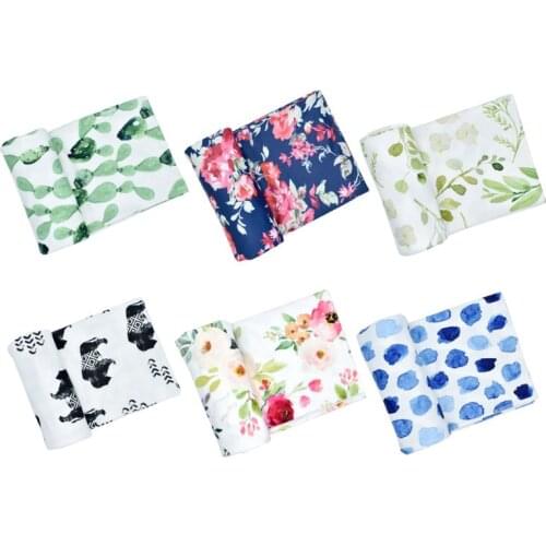 Baby Girl Boy Clothes Bedding Accessories Sleeping Bag Muslin Swaddle Blanket Floral Print Newborn Props