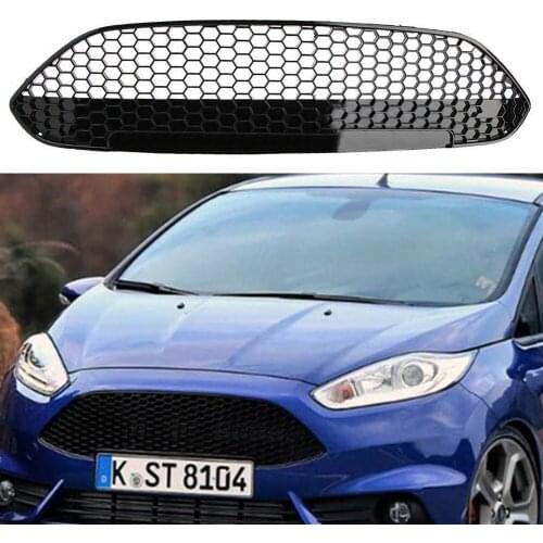 Front Bumper Upper Grill Honeycomb Billet Grille Fit For Ford Fiesta SE 2013 2014 2015 2016 Hatchback Sedan Faceflit