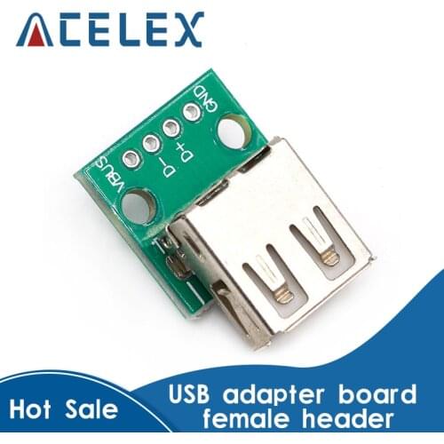 5pcs Type A Female USB To DIP 2.54mm PCB Connector Female USB PCB Board Connector USB PCB Socket USB Connector