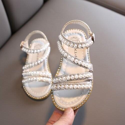 Girls Sandals 2021 Summer New Fashion Baby Little Girl Princess Shoes Soft Bottom Rhinestone Beach Sandal Sandalias Para Bebe