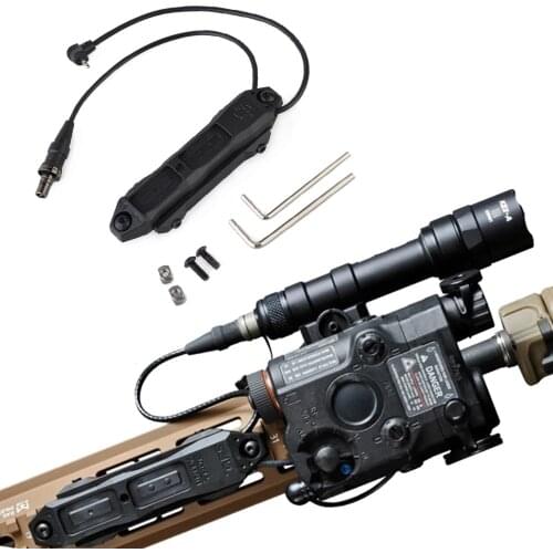 Tactical Airsoft PEQ Augmented Remote Dual Pressure Double Switch Button for PEQ15 16A DBAL A2 Weapon light fits Keymod M-lok