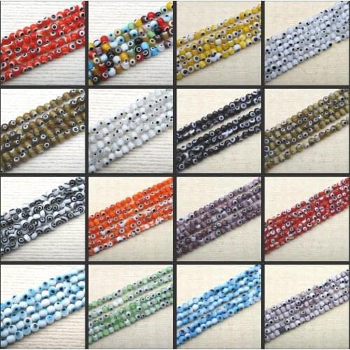 PICK! Fashion EVIL EYE GLASS ROUND Loose Spacer Bead for Jewelry Making