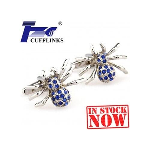 Blue Spider Cufflink Cuff Link 2 Pairs Free Shipping Promotion