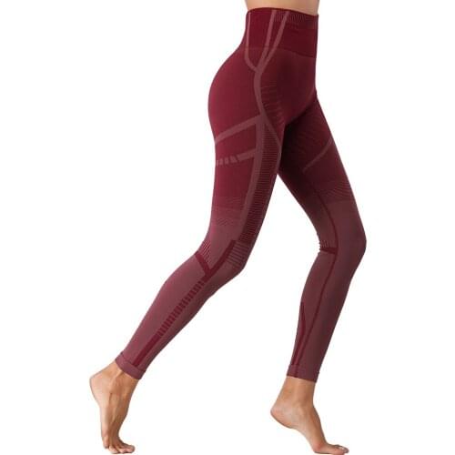 High Waist Sport Leggings Wear For Women Gym Seamless Yoga Pants Sexy Vitality Line Lift Buttock Running Trouser