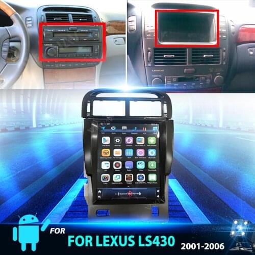 2 din PX6 Android DSP Car Radio GPS DVD Multimedia Player For Lexus LS430 2001-2006 Video BT Navigation Vertical Screen