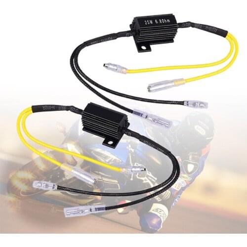 2PCS Motorcycle Indicator Turn Signal Light Resistors for LED Turn Signal Light Repair 25W LOAD RESISTORS 6.8OHM Flash Blinker