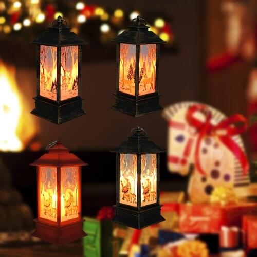 2020 Christmas LED Lantern Mini Street Light Lamp Xmas Tree Hanging Ornaments Decoration Table Display Lanterns for Home Decor