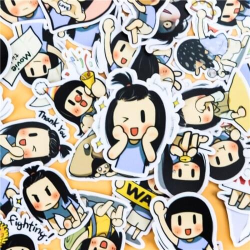 40pcs Creative cute self-made smile Brush/pretty girl scrapbooking stickers /decorative/DIY craft photo albums/Waterproof