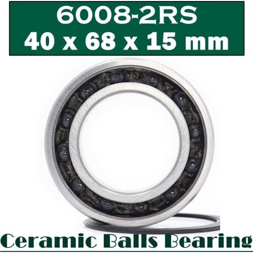 6008 Hybrid Ceramic Bearing 40x68x15 mm ABEC-1 ( 1 PC ) Bicycle Bottom Brackets & Spares 6008RS Si3N4 Ball Bearings