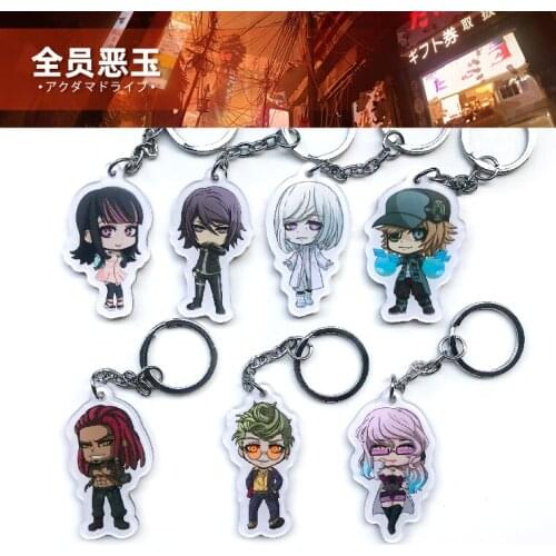 Akudama Drive Courier Hacker Brawler Doctor Ordinary Person Acrylic Keychain Bag Pendant Toy Keyring Decor Cosplay Gift Anime