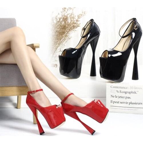 Nightclub Womens Shoes Sandals High-heeled Womens Pumps Shallow Mouth Oversized Code 34-43 Yards Red Wedding Shoes Dance Heels