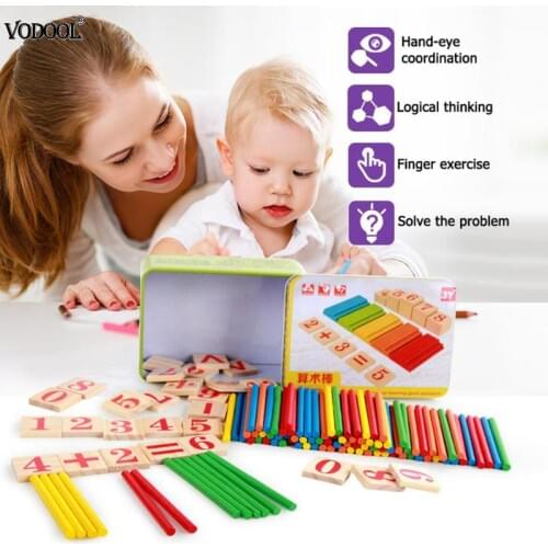 Wooden Toys for Children Mathematics Game Stick Math Numbers Counting Rods Teaching Tesource Mathematics Tools Stationery