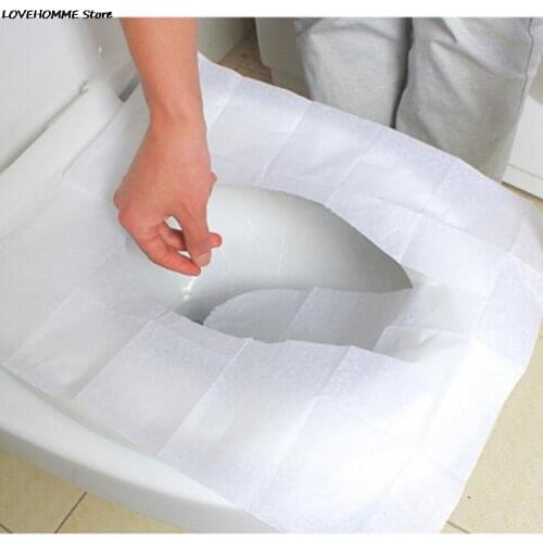 10 Pieces/set Travel disposable toilet seat cover wc mat 100% waterproof toilet paper pad bathroom accessories