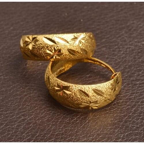 Ethiopian Gold Color Earrings Women African Jewelry Middle East Arab Trendy Jewellery Earring Stud Birthday Gifts #J0309