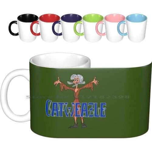 Catweazle Cartoon And Logo Ceramic Mugs Coffee Cups Milk Tea Mug Catweazle Geoffrey Bayldon 1970s Uk Cartoon Magic Normans