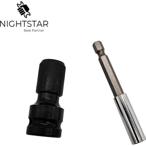 Krachtige 1/2 Inch Square To 1/4 Inch Hex Ratchet Socket Universal Wrench Socket Adapter + 75mm Screw Bit Holder Screwdriver