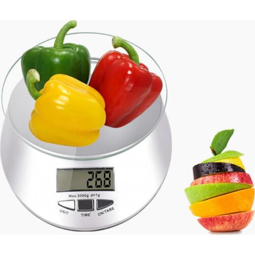 5kg* 0.1G Kitchen Clock with a Clock Food Baking Scale Household Mini Electronic Scales High Precision Medicine Scale