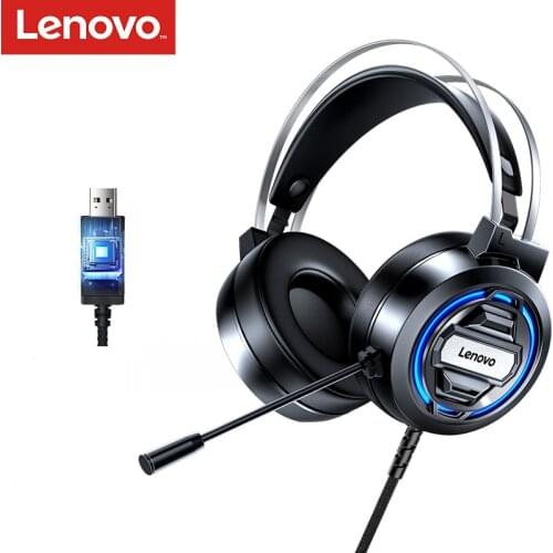 Lenovo Original H401 Gaming Headset RGB 7.1 Stereo Surround with MIC Esports Headphones for Laptop Desktop PC Gaming Overwatch