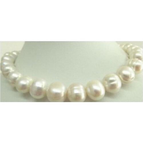 Fashion jewelry Free Shipping HUGE 18"12-13MM SOUTH SEA WHITE CREAM PEARL NECKLACE VERY GOOD LUSTER AAA+001 Factory Wholesale p