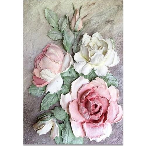 Flower DIY 11CT Cross Stitch Embroidery Kits Needlework Craft Set Printed Canvas Cotton Thread Home Decoration On Wholesale