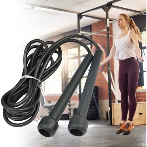 Portable Rope Jumping Black Gym Skipping Rope PVC Skipping Rope Adjustable Fitness Equipment Muscle Boxing MMA Training