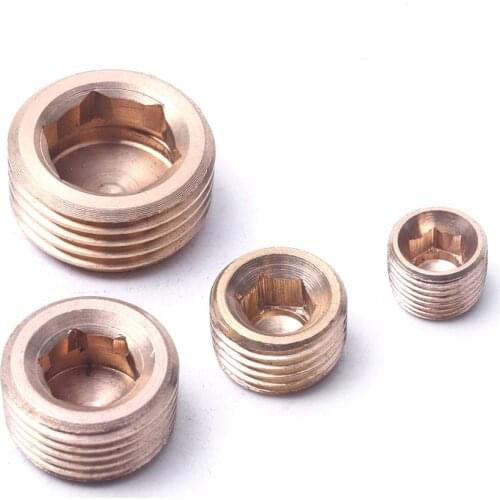 New arrival 20pcs/set Brass Internal Hex Thread Socket Pipe Plug 1/8" 1/4" 3/8" 1/2" Sealing Effect Strong Texture Performance