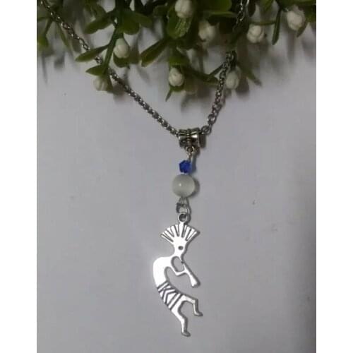 New Fashion Tibetan Silver Dancing shamans & crystal beads Charms Statement Necklace & Pendants DIY Jewelry For Woman Gift B265