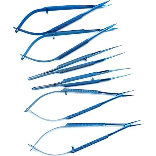 Titanium Alloy ophthalmic 12.5cm Needle Holders scissors Tweezers 10.5cm opthalmic eye instrument tools