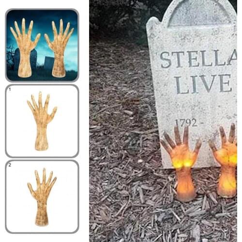 Excellent LED Decorations No Odor Practical Shatterproof Zombie Hands Shaped LED Ornaments Halloween Ornaments for Dorm