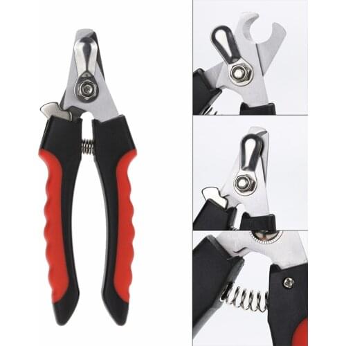 Professional Pet Dog Nail Clipper Cutter Stainless Steel Grooming Scissors Clippers for Animals Cats with Lock Size S M