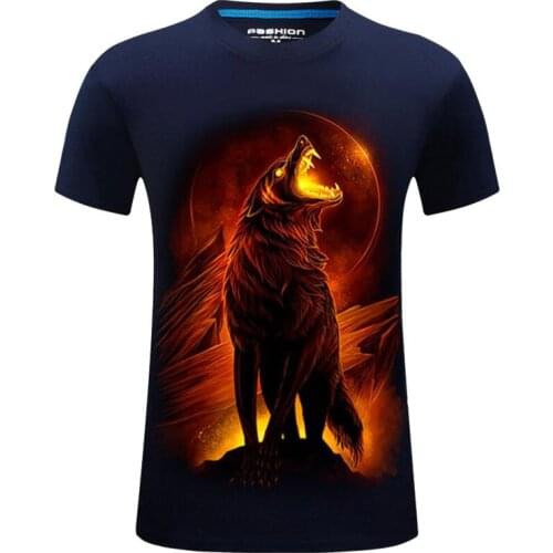 S-6XL Oversized T Shirt Men Wolf 3d Print Funny T Shirts Summer O-Neck Short Sleeve T-Shirts Casual Streetwear Tee Shirt Homme