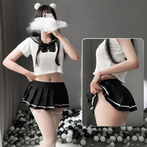 Sexy School Girl Japanese Erotic Women Costume Lace Babydoll Sexy Cosplay Lingerie Student Uniform with Miniskirt Outfit