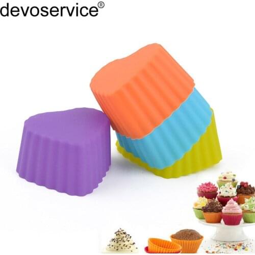 Silicone Heart Shaped Muffin Cup Mold DIY Baking High Temperature Cake Mold Kitchen Baking Good Helper Cake Mold Decorating Tool
