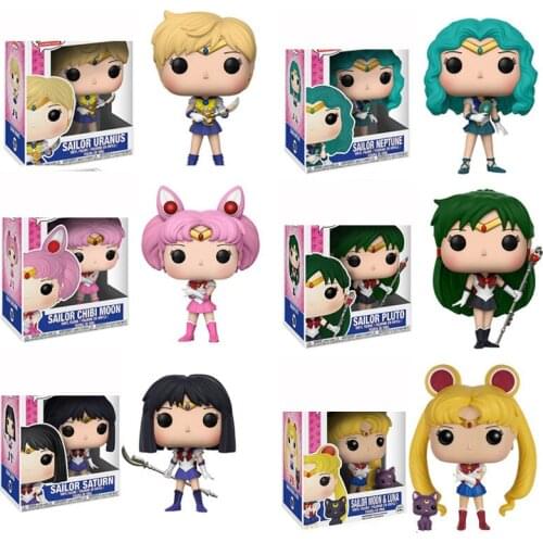 Sailor Moon&Luna Theme Figure Statue Hare Character Action Figure 10 cm Doll Sailor Chibi Moon Sailor Neptune Gift for Girls