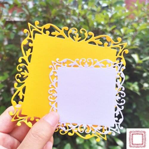 Lace Edge Square Frame Cutting Die Stencils Template for Scrapbooking Paper Album Cards Gift Decor Knife Punch Mold Die Cut New