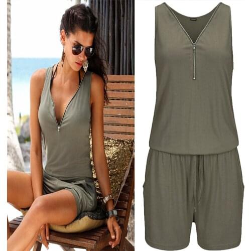 UZZDSS Summer Rompers Womens Jumpsuit Beach Casual Playsuits Plus Size Jumpsuit For Women Beach Shorts Pants 5XL Sleeveless